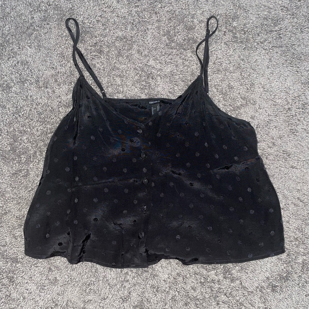 Forever 21 silk top with polka dots. Medium. Never worn